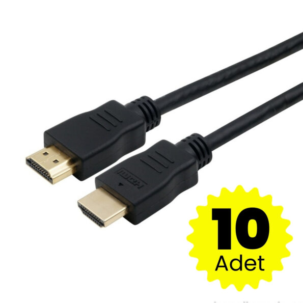 10 adet HDMI Kablo 1.5m Full HD Kablo 3D PVC Siyah 1.5 metre Görüntü Ses Aktarımı-depo41