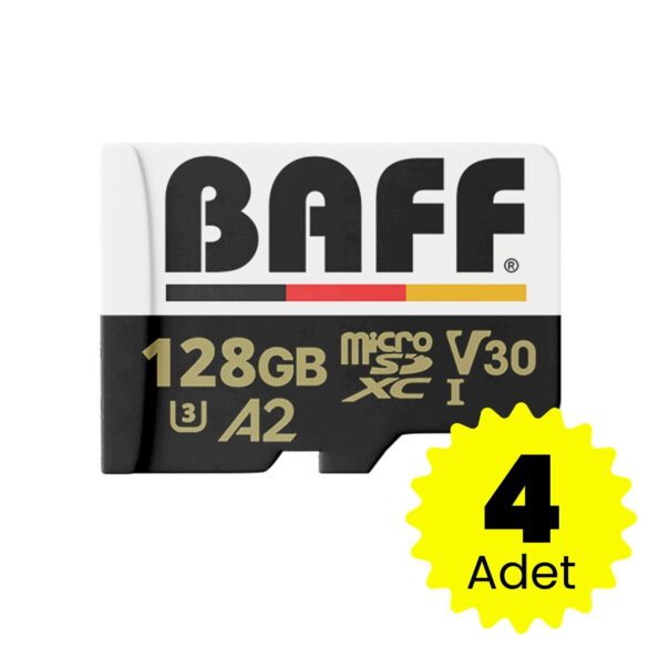 4 Adet 128GB Hafıza Kartı BAFF 4x Micro SD Kart Telefon Kamera Güvenlik Kamerası uyumlu Mini SDXC