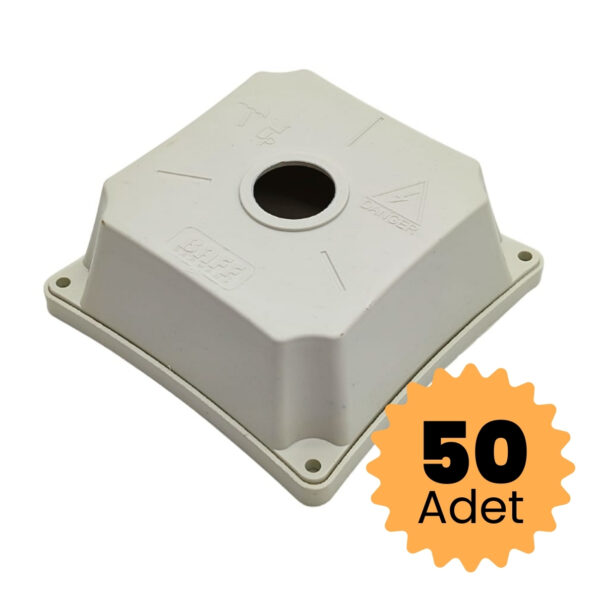 50 Adet BAFF Güvenlik Kamerası Montaj Buat Seti Montaj Buat ve Alt Taban 50li Set Beyaz Renk Plastik 12x12cm
