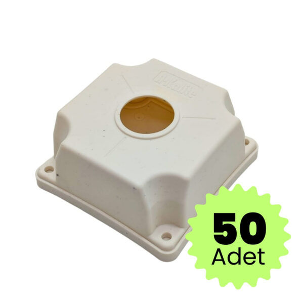 50 Adet Montaj Buat ve Alt Taban Güvenlik Kamerası 50li Montaj Buat Seti Plastik Beyaz Renk 10x10cm Kare